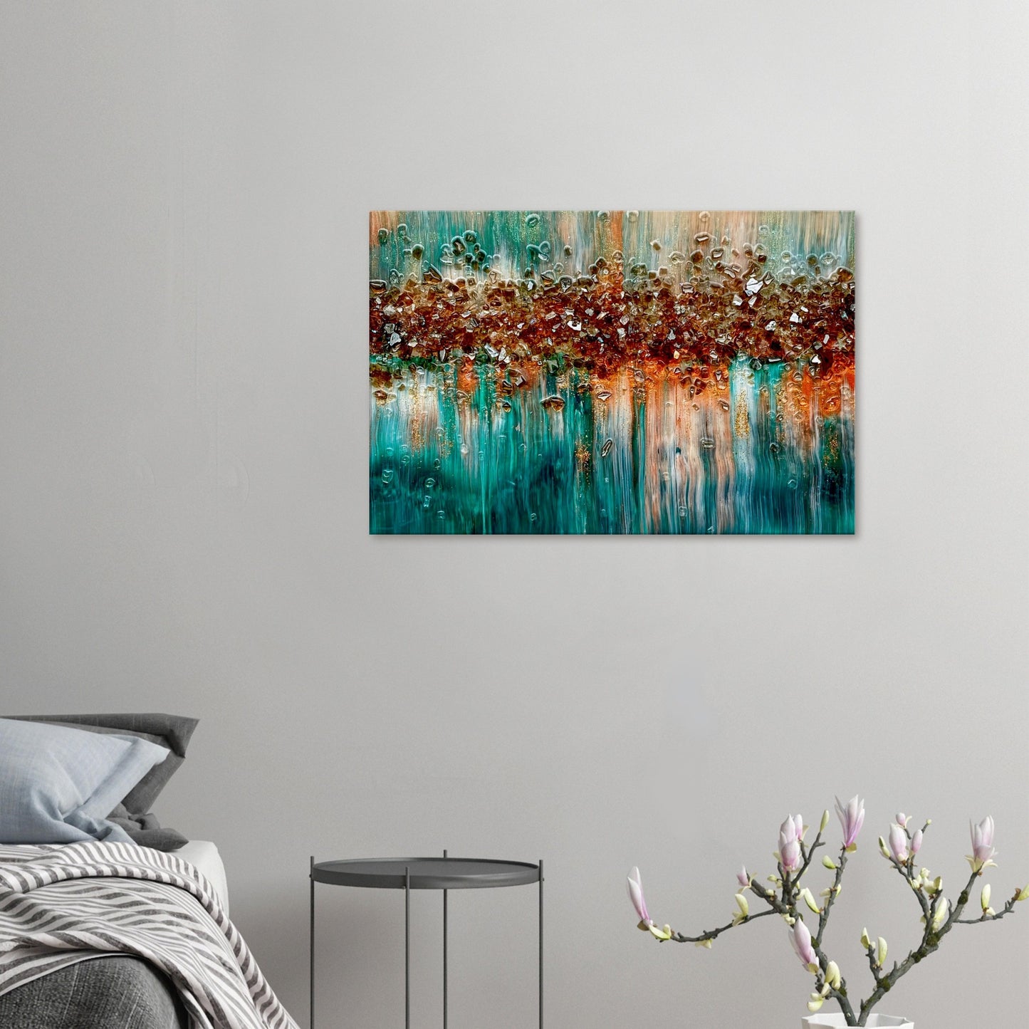 "Crystalline Serenity: Reflections of Dreams" print on canvas