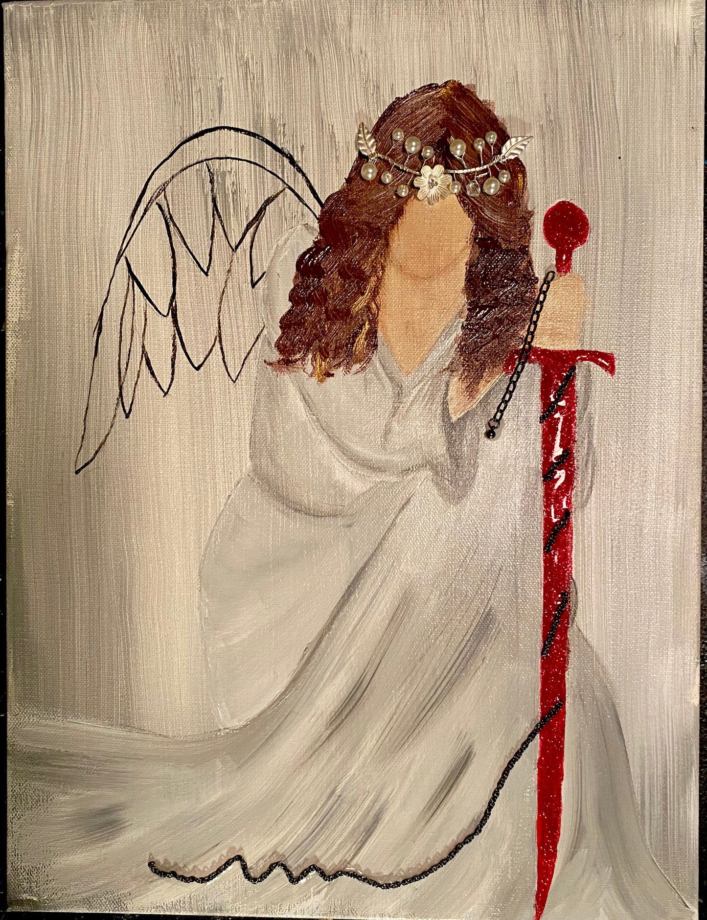 "Crimson Grace: The Angelic Warrior"