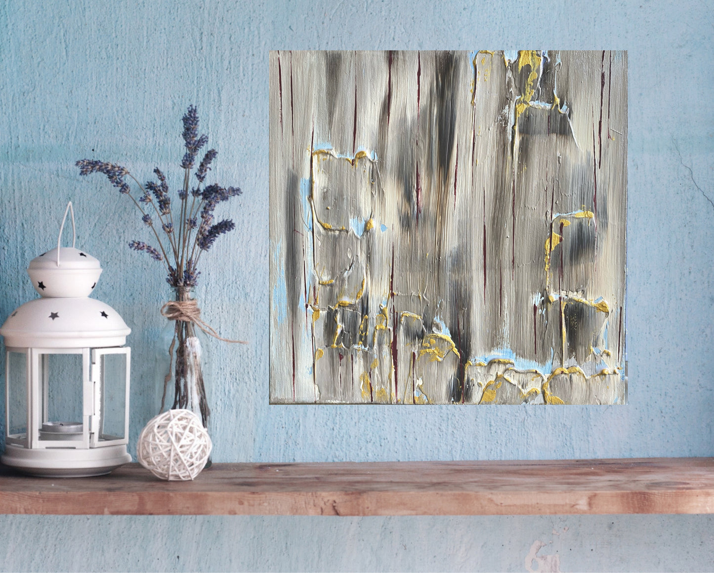 "Gilded Whispers: A Textured Abstract Journey"