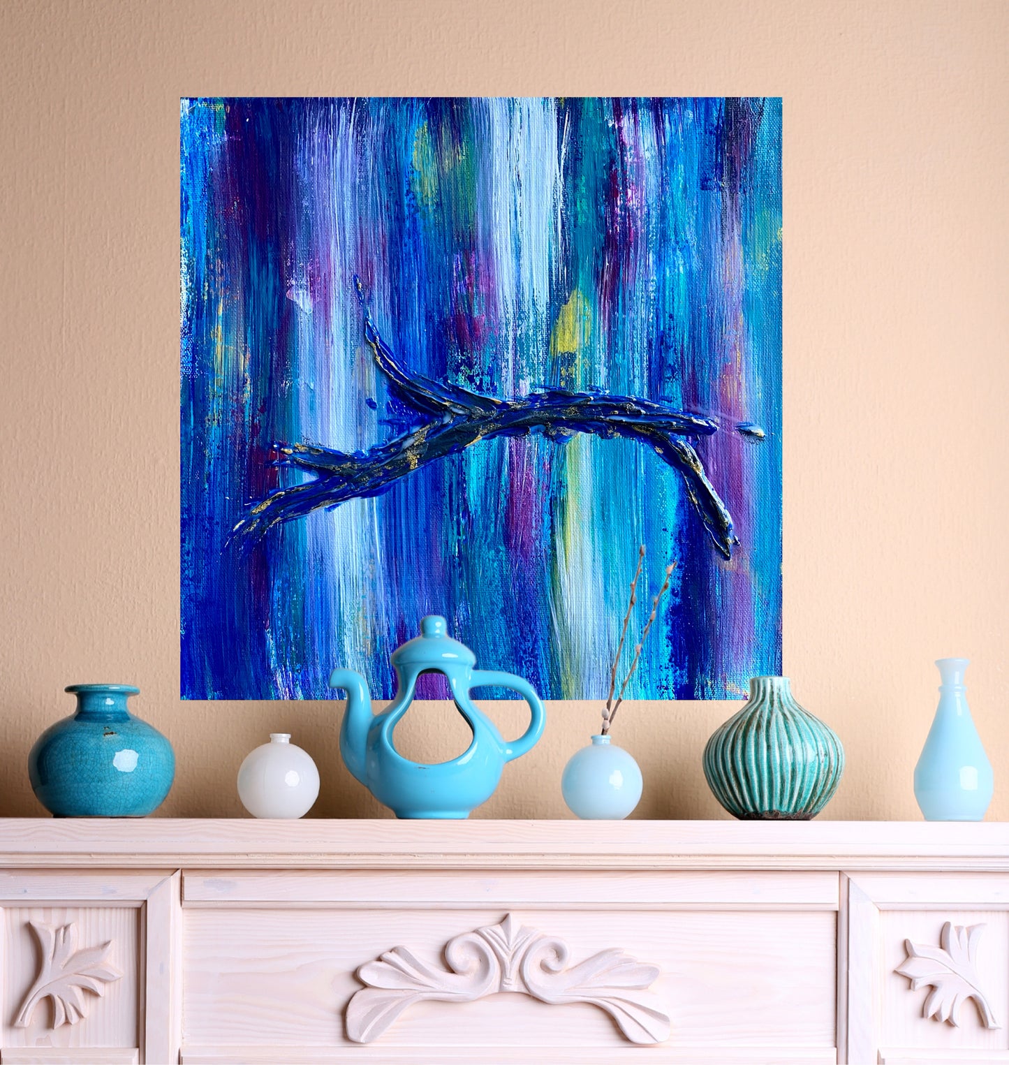 Dancing Branches, Original Mixed Media Abstract Painting