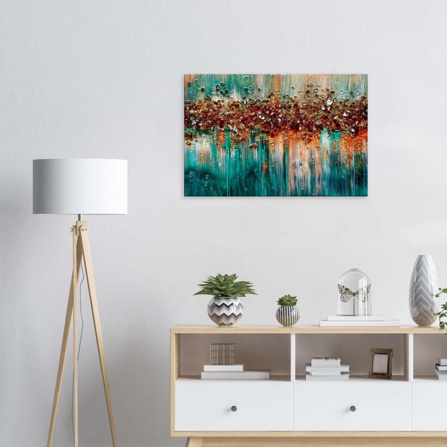 "Crystalline Serenity: Reflections of Dreams" print on canvas