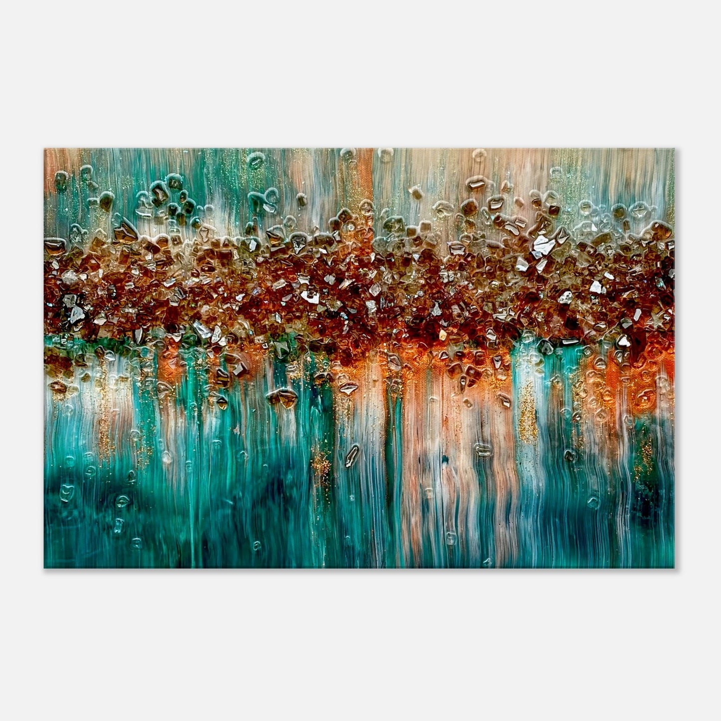 "Crystalline Serenity: Reflections of Dreams" print on canvas