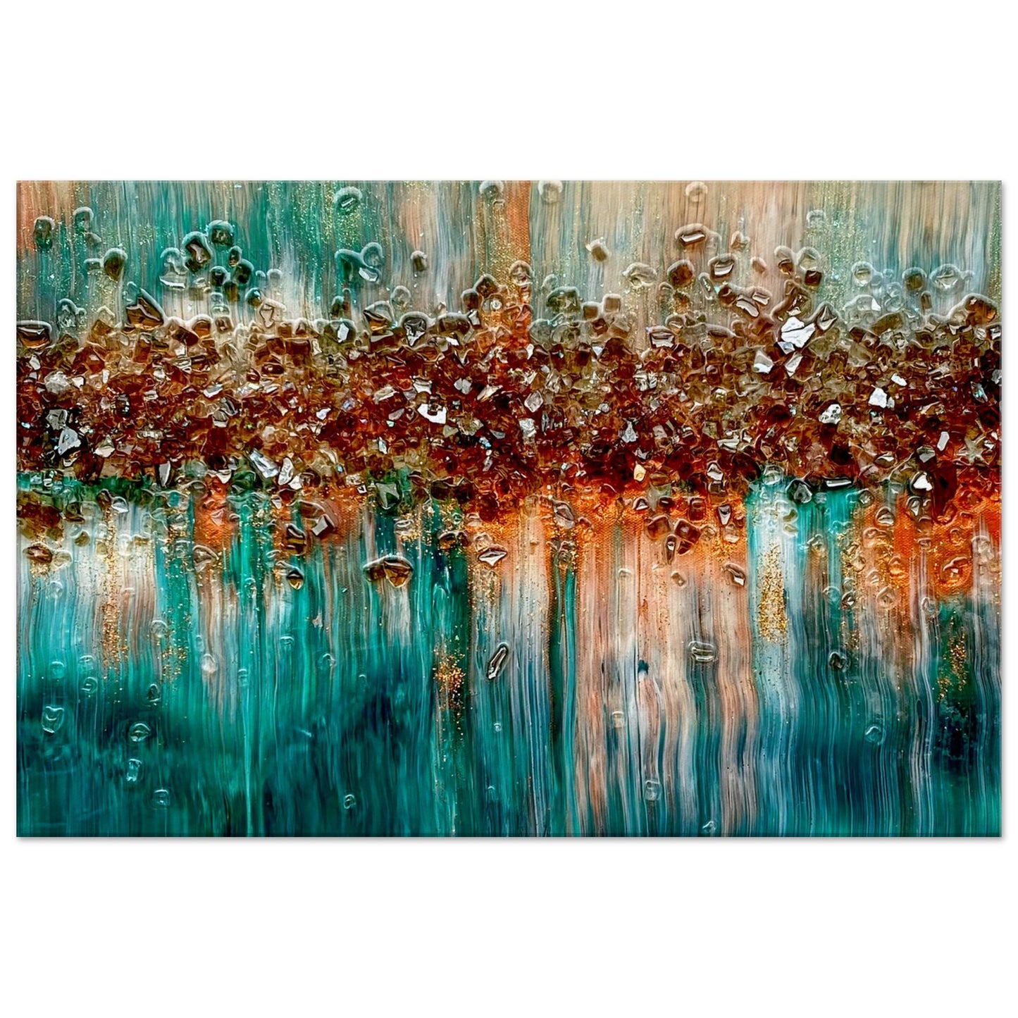 "Crystalline Serenity: Reflections of Dreams" print on canvas