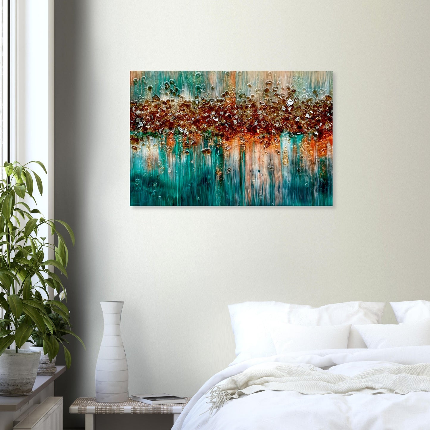 "Crystalline Serenity: Reflections of Dreams" print on canvas